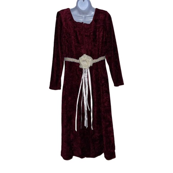 Vintage Handmade Hand Crafted Dress Womens M Thick Goth Costume Retro Lace - Picture 6 of 10